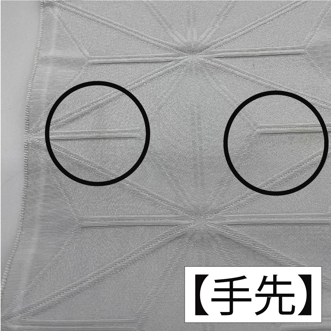 Half-width obi, polyester, lead white, blue and gray, hemp leaf, classic pattern, reversible, obi length 388cm, white, A rank, 1125001203311