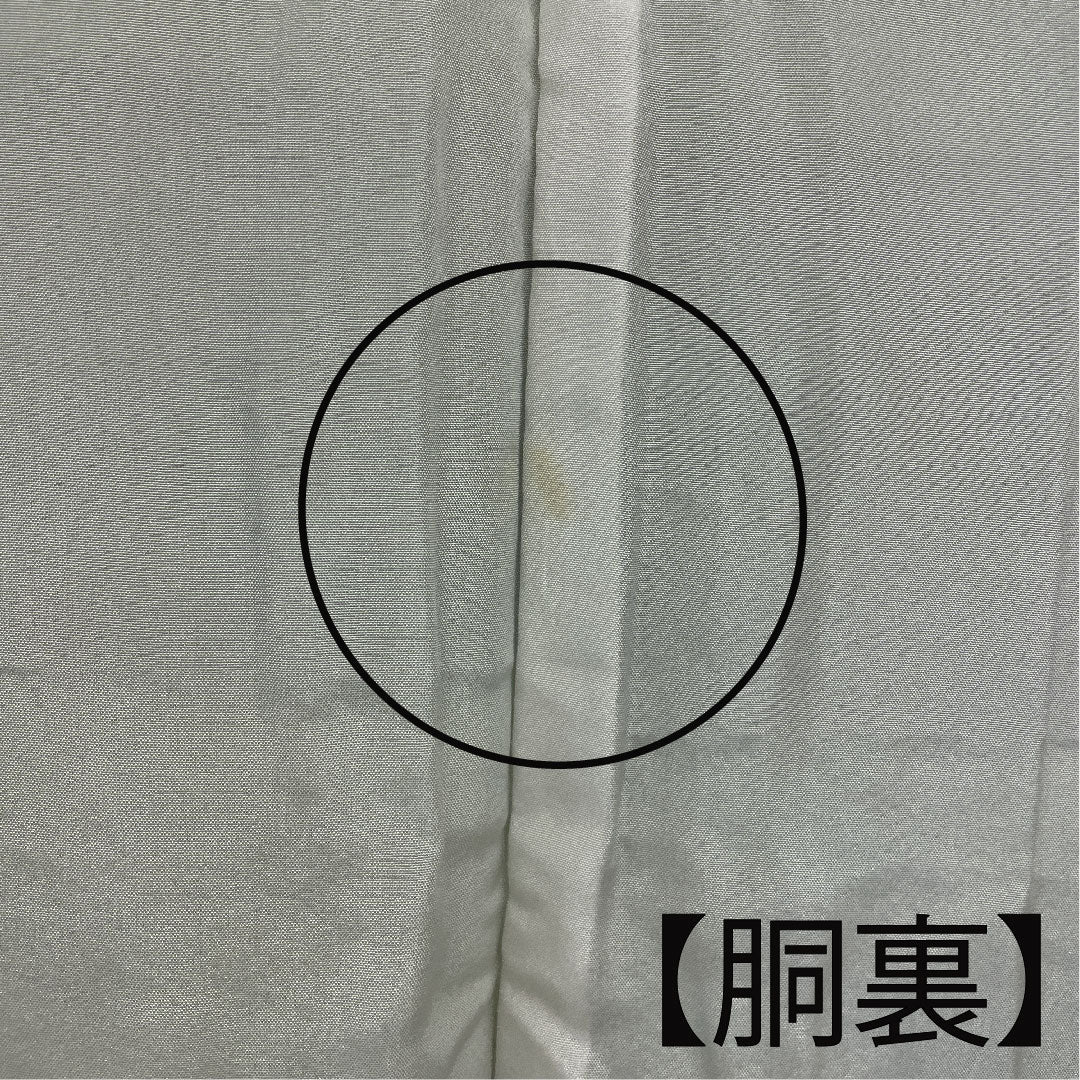 色無地 寿光織 時代人物風景模様 剣片喰  身丈164cm 裄丈66cm 袷  正絹 Sランク 緑系 1114000292319