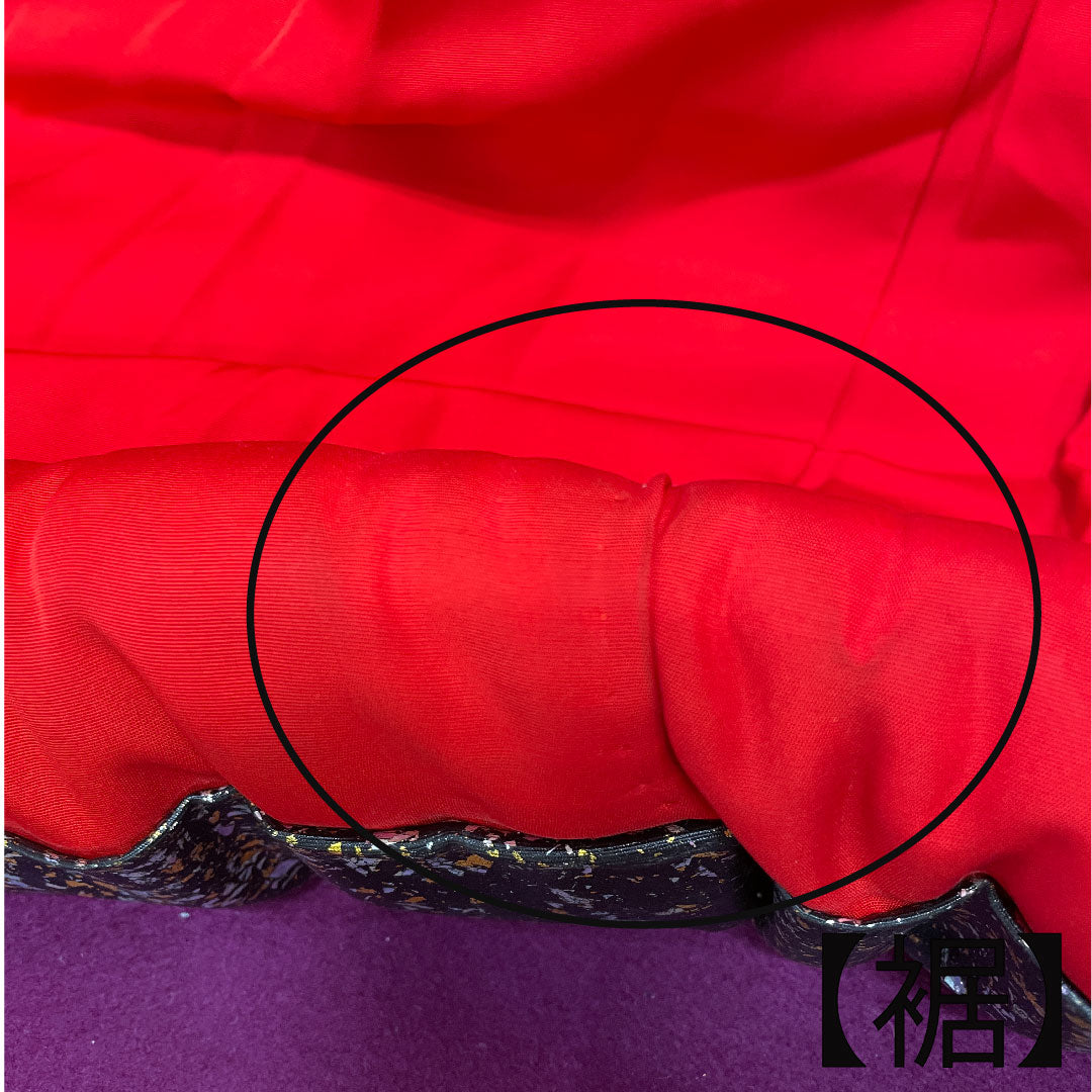 色打掛 身丈194cm  金彩加工 鶴 蝶 草花模様 正絹 Aランク 袷 黒系 1110000403910
