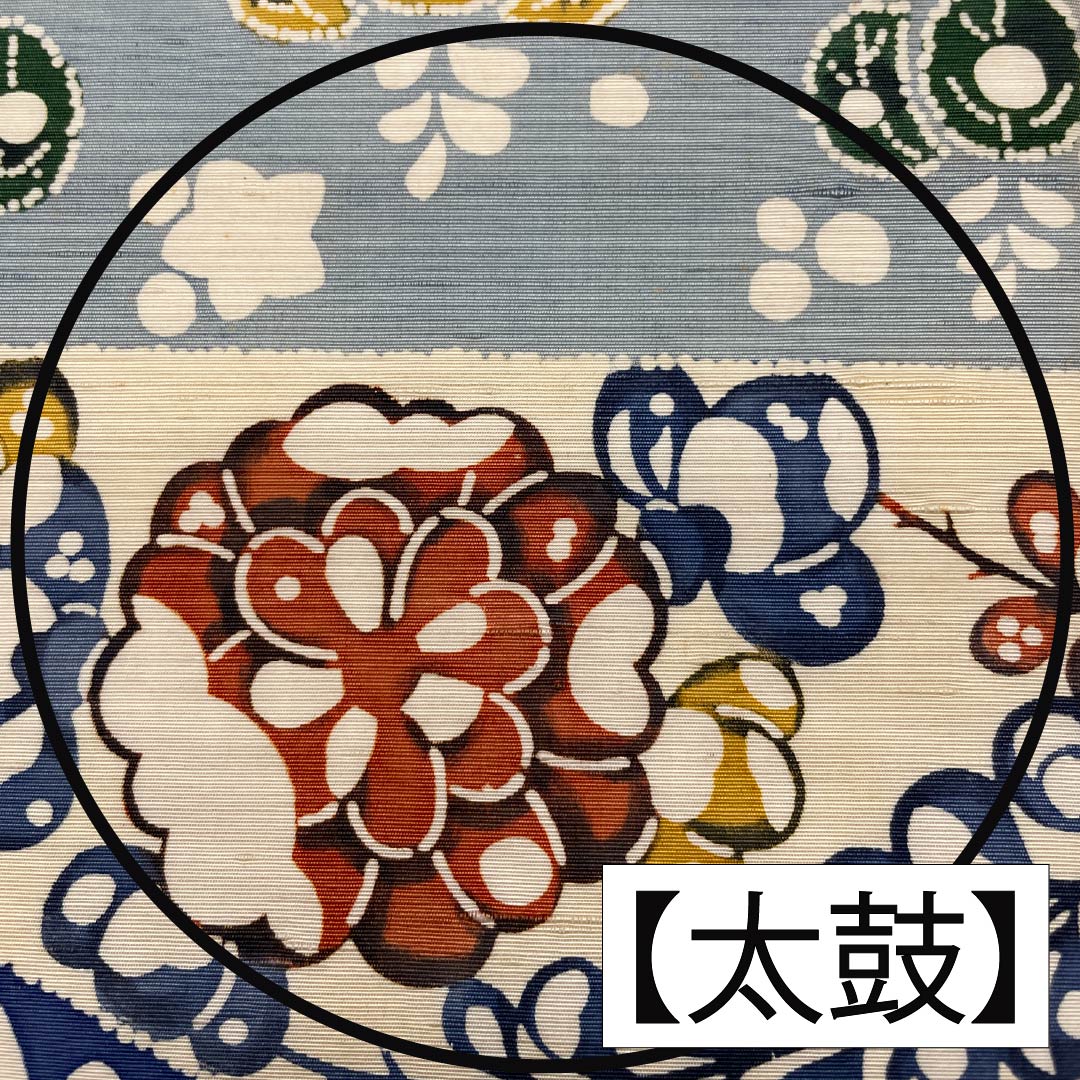 名古屋帯 韓藍色（からあいいろ） 紬地 辻ヶ花 染め帯 帯丈358cm 正絹 Bランク ポイント柄 カジュアル 青系 1124008264317 名古屋仕立て