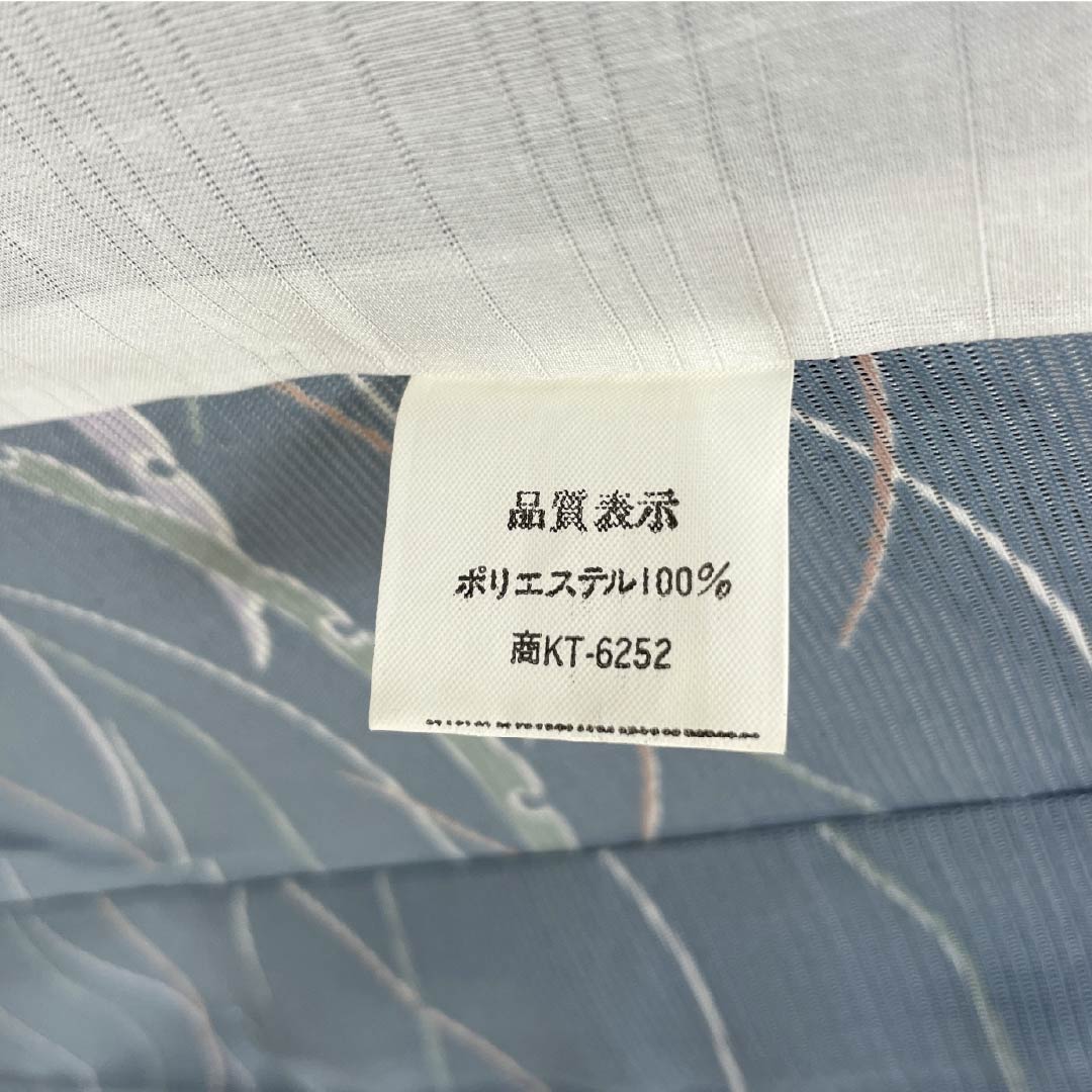 Summer kimono, polyester, small pattern, length 166cm, sleeve length 66cm, Oborohana (Oborohana) color, dew grass, washable, silk pongee, S rank, light blue, product number 1132002492524