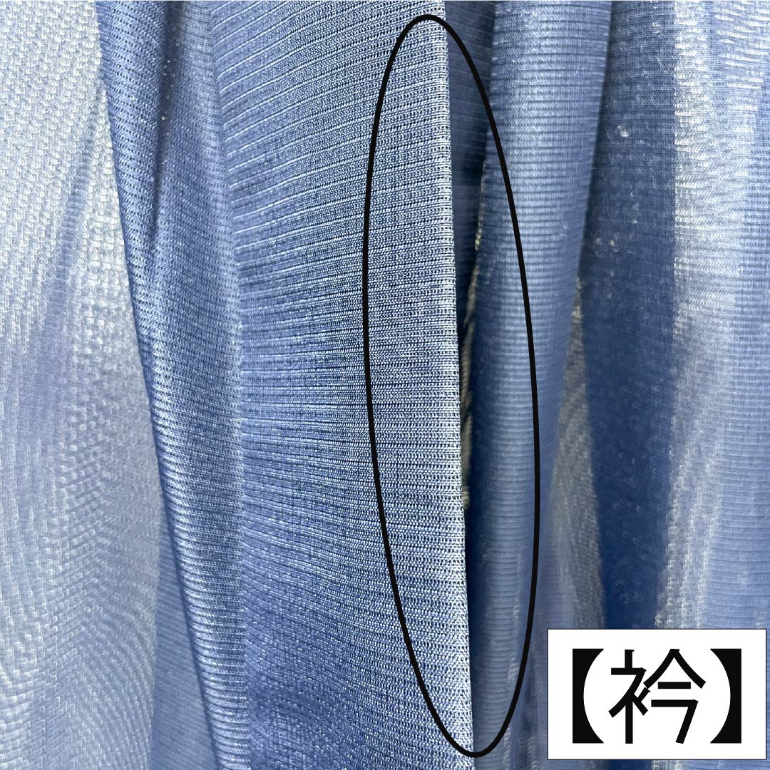 夏物 ポリエステル 色無地 Aランク 身丈162.5cm 裄丈63.5cm 紺色（こんいろ） 洗える着物 素無地 絽 紺系 1132004153418