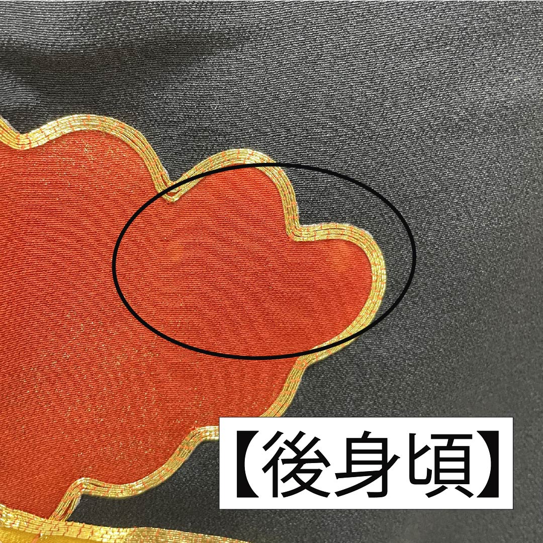 Black Tomesode (Japanese Kimono) - Pure Silk, Grade A, Length 155.5cm, Sleeve Length 63cm, Lined, Kyoto Yuzen, Five Crests, Gosan Paulownia, Auspicious Motifs, Imperial Carriage, Chaya-tsuji, Five Crests, Black, Item Number 1111001943310