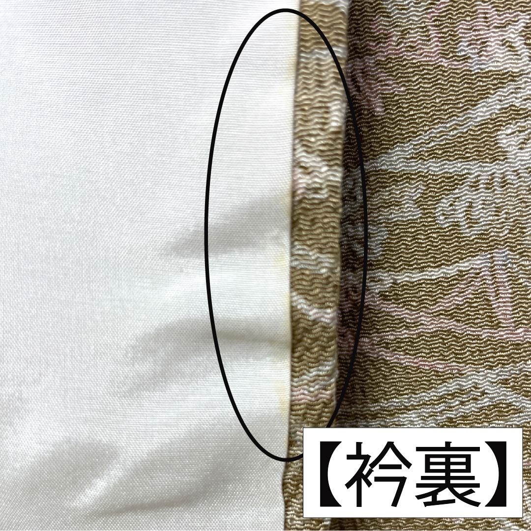 Komon (small pattern) kimono, pure silk, S rank, length 162cm, sleeve length 66cm, lined, naikisusutakeiro (soot-colored bamboo), crepe fabric, plant and folk art design, Chayatsuji, shrink-proof, beige, product number 1115007752425