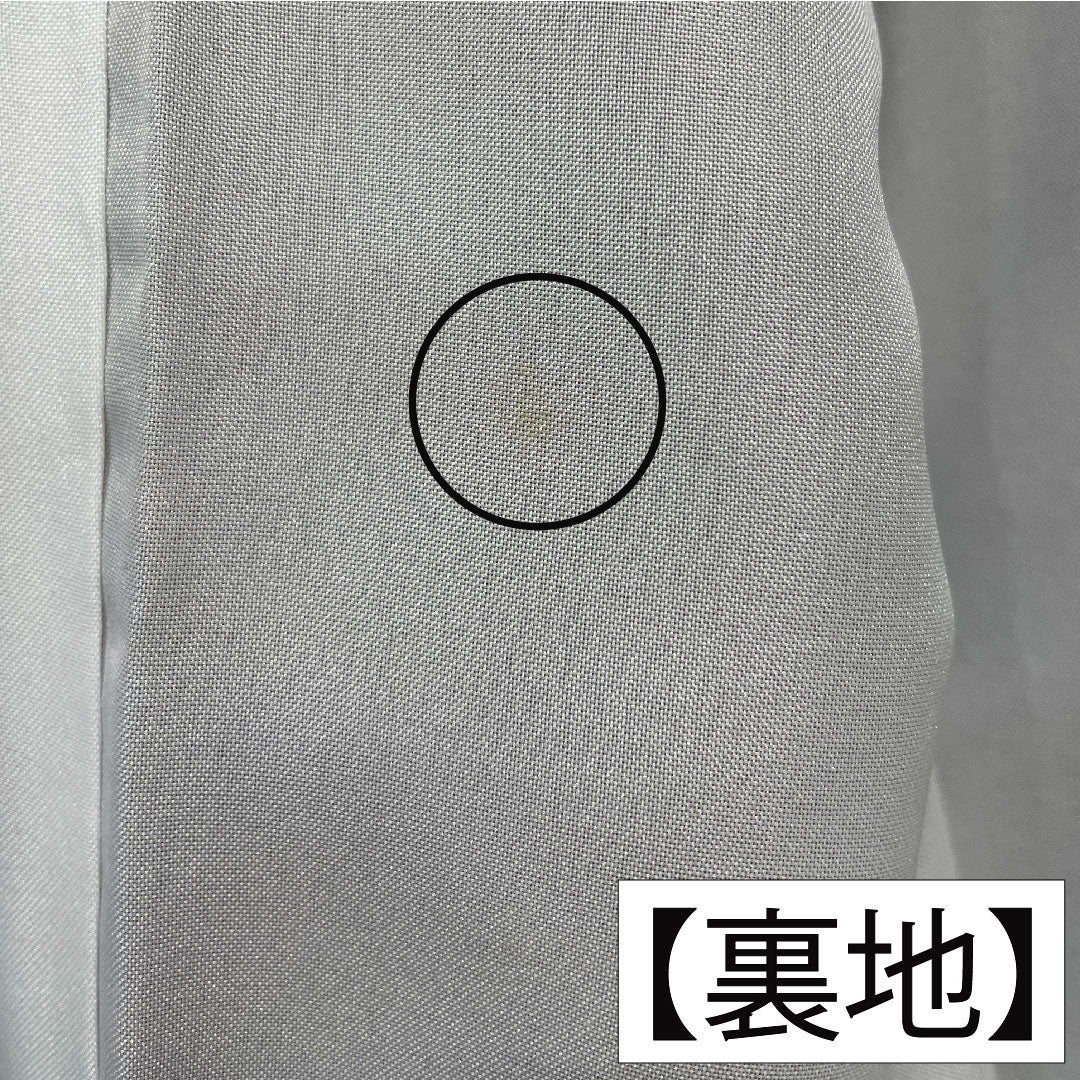 小紋 ポリエステル 身丈162cm 裄丈65.5cm 袷 紫土色（しどいろ） 洗える着物 梅 しつけ糸付き Aランク 紫系 1115004853420