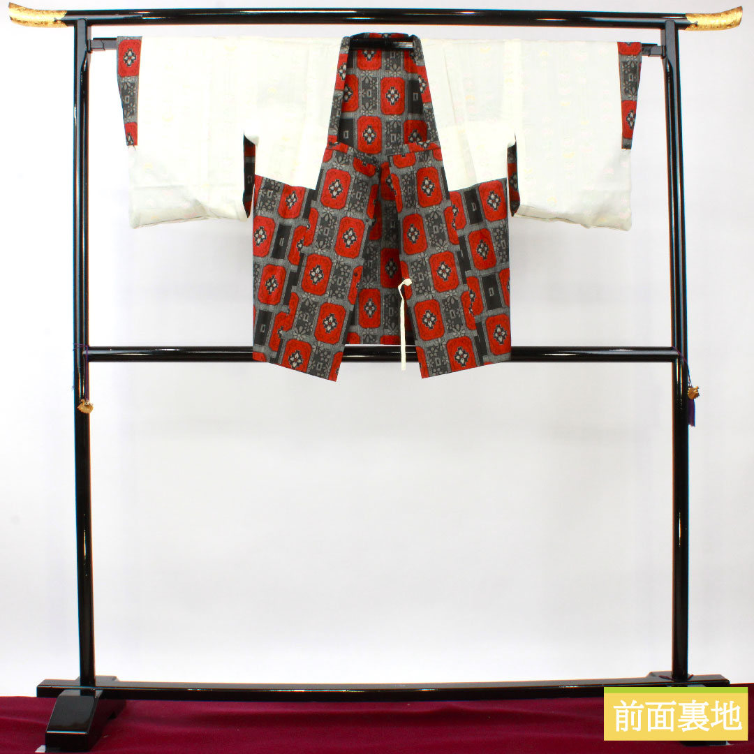 Murayama Oshima, pure silk, length 158.5cm, sleeve length 64.5cm, ensemble, abstract pattern, basting thread included, unused, S rank, lined, black, 1116003262310