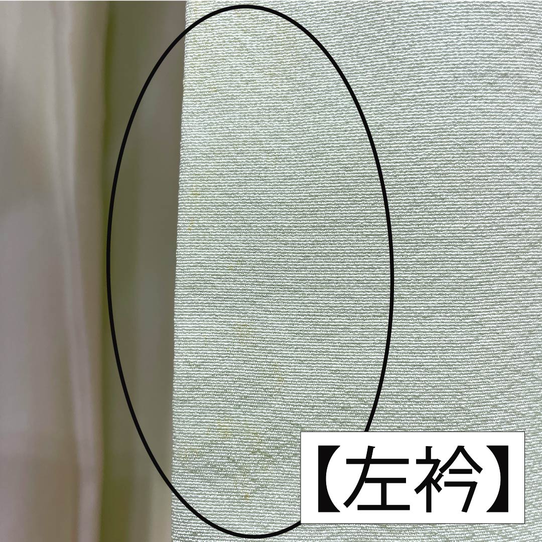 Visiting Kimono, Pure Silk, Grade B, Lined, Length 165cm, Sleeve Length 65.5cm, Light Green, Floral Design, Artist: Shuichi, Included Basting Thread, Green, Product Number: 1112006974519