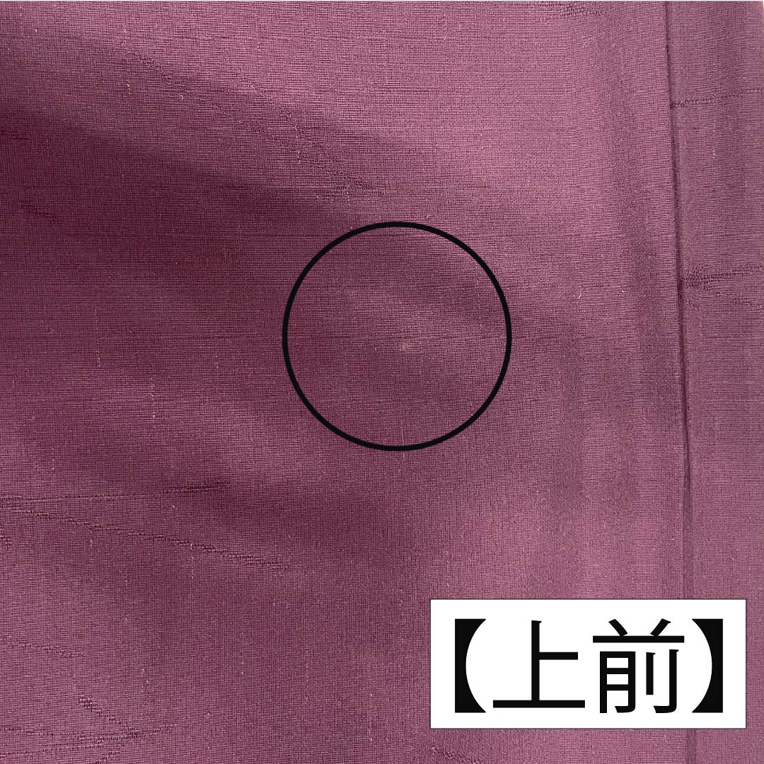 夏物 正絹 色無地 身丈166.5cm 裄丈67cm 桑の実色（くわのみいろ） 紋紗 松葉 紗 Sランク 紫系 1132002742520