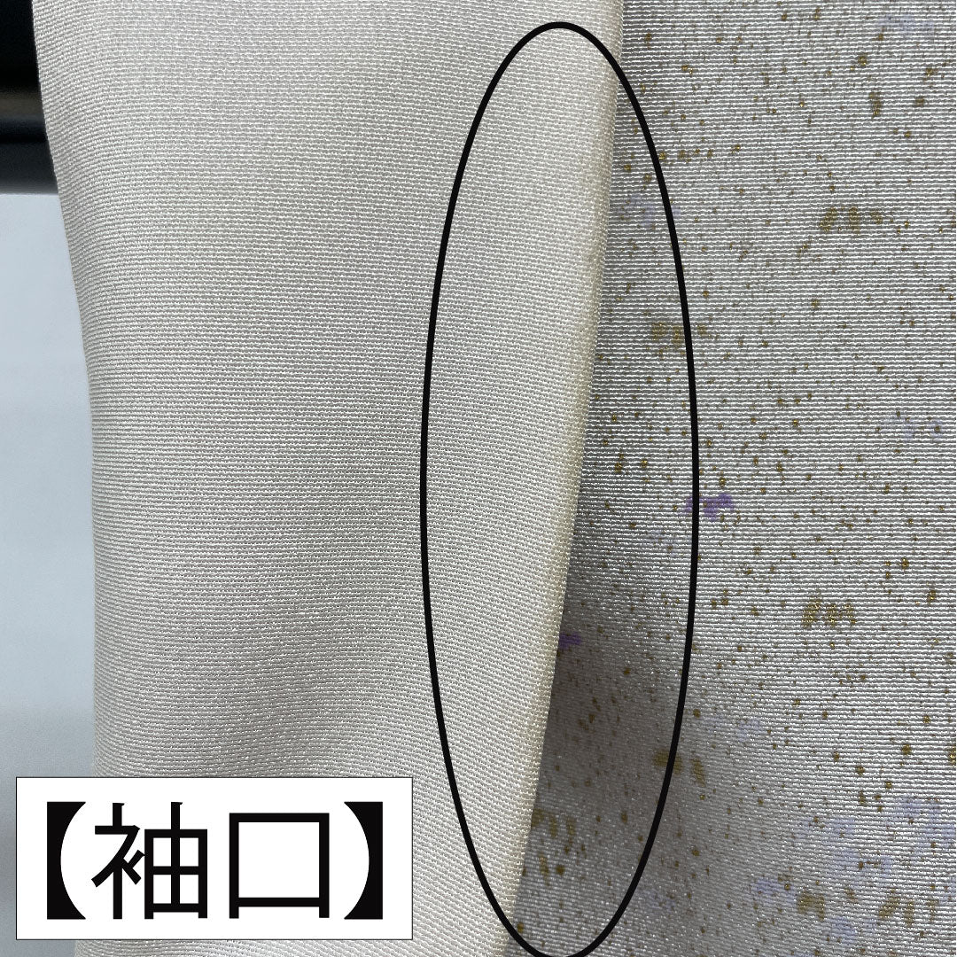 訪問着 正絹 袷 身丈158cm 裄丈62cm 銀白色（ぎんはくしょく） 京友禅 風景模様 パールトーン加工 作家物 Aランク グレー系 1112004963322