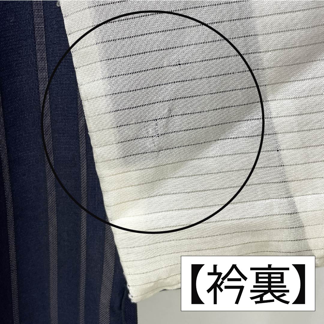 夏物 正絹 色無地 身丈161cm 裄丈63cm 竪絽 ぼかし染 うそつき襦袢 絽 Aランク 黒系 1132002723410