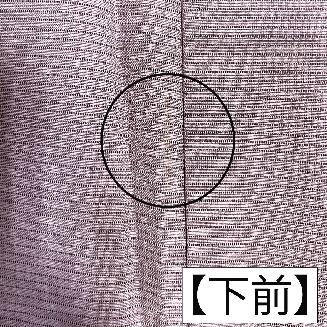 夏物 正絹 色無地 Aランク 身丈158cm 裄丈64.5cm 葡萄色（えびいろ） 素無地 一つ紋 八曜 絽 紫系 1132004873320