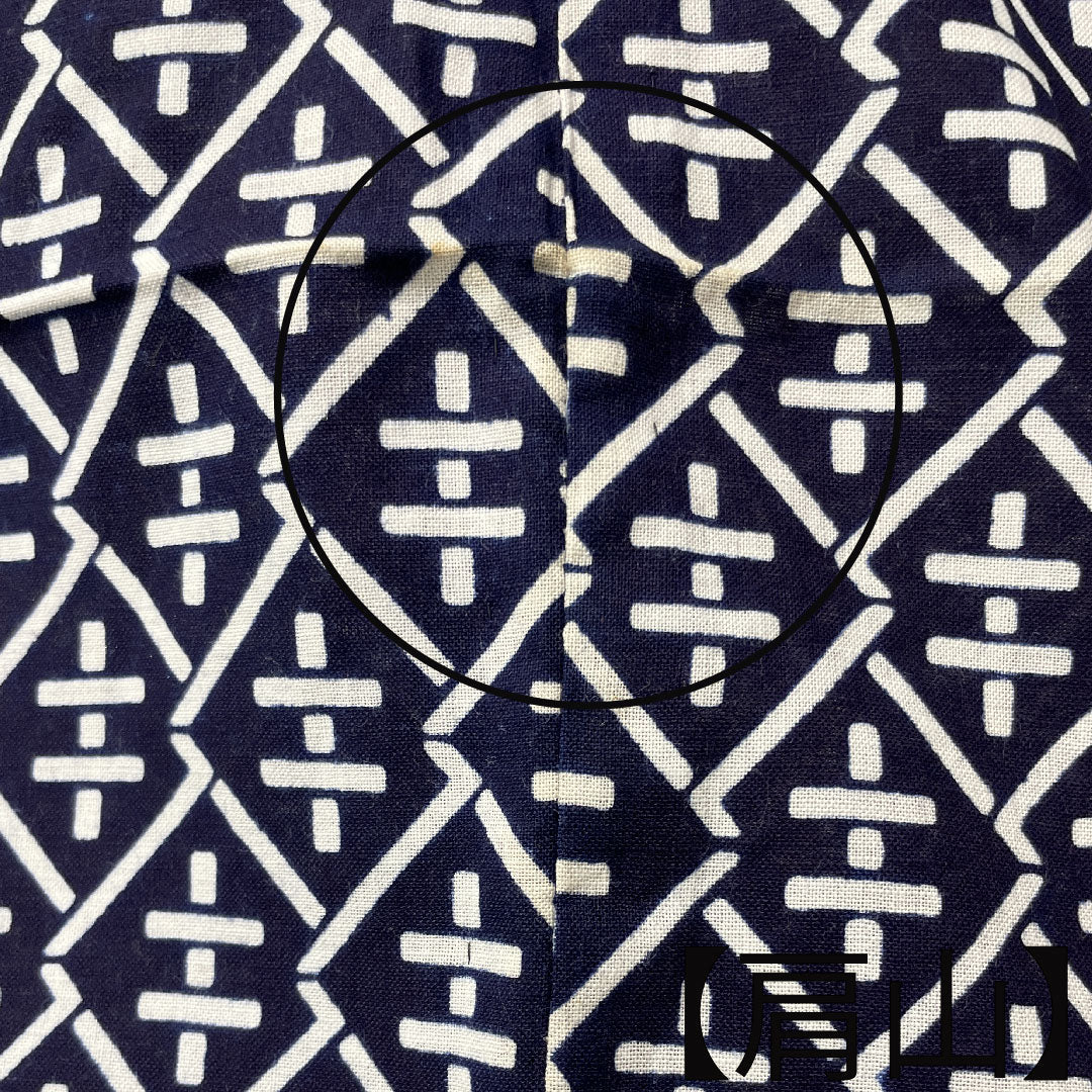 Men's Yukata, Geometric Pattern, Cotton, B Rank, Single Layer, Length 150cm, Sleeve Length 70cm, Navy Blue, 1118001614118