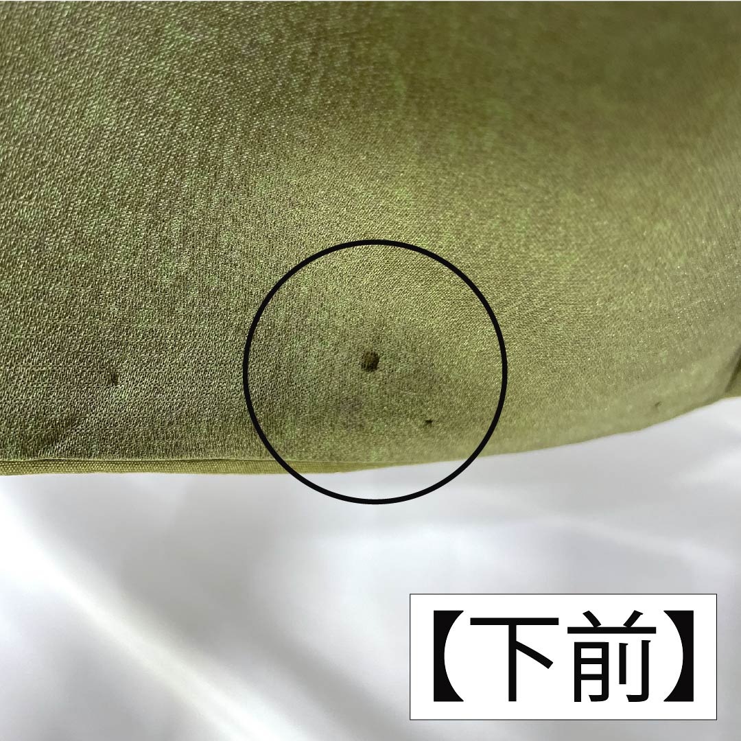 小紋 正絹 Aランク 身丈155cm 裄丈68cm 袷 利休生壁色（りきゅうなまかべいろ） 京野菜 緑系 1115007063319