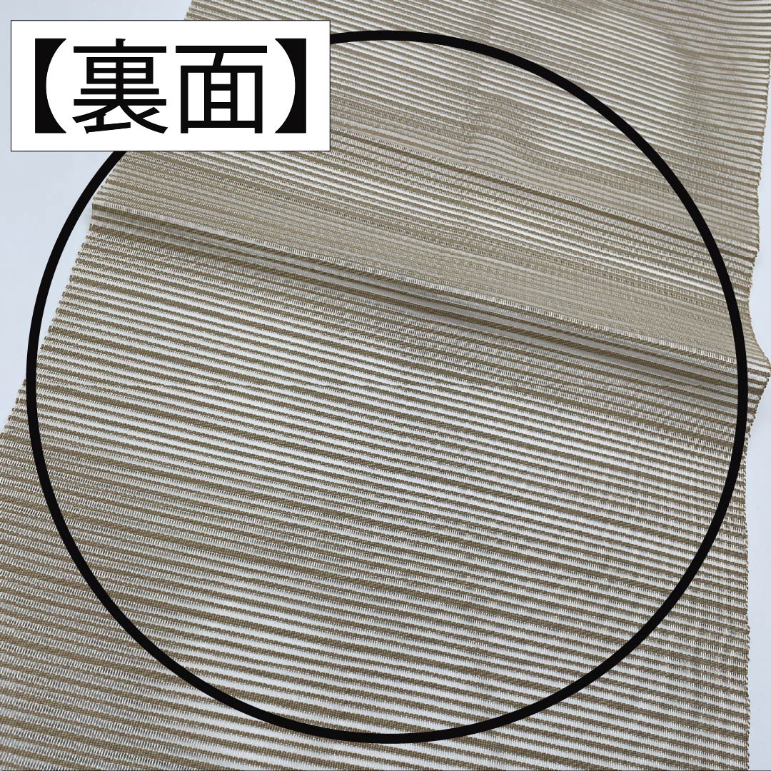 Nagoya Obi, pure silk, flaxen, summer obi with a scoop weave and summer camellia pattern, length 362cm, S rank, accent pattern, semi-formal, beige, 1124008702325, pine needle stitching