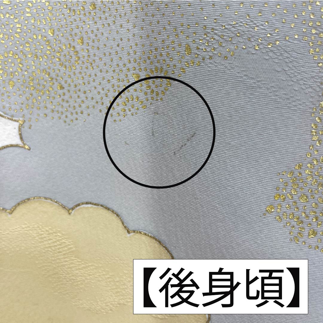 訪問着 正絹 Aランク 袷 身丈157.5cm 裄丈62cm 乳白色（にゅうはくしょく） 京友禅 雲取り しつけ糸付き 白系 1112006563311