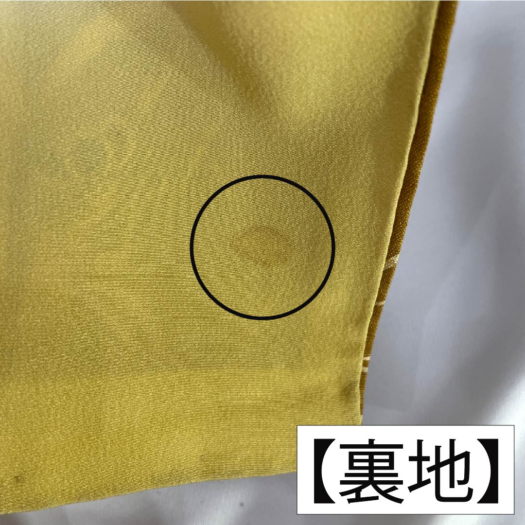 小紋 正絹 Aランク 身丈163.5cm 裄丈64.5cm 袷 金茶色（きんちゃいろ） 京紅型 短冊 紬地 橙系 1115006363426