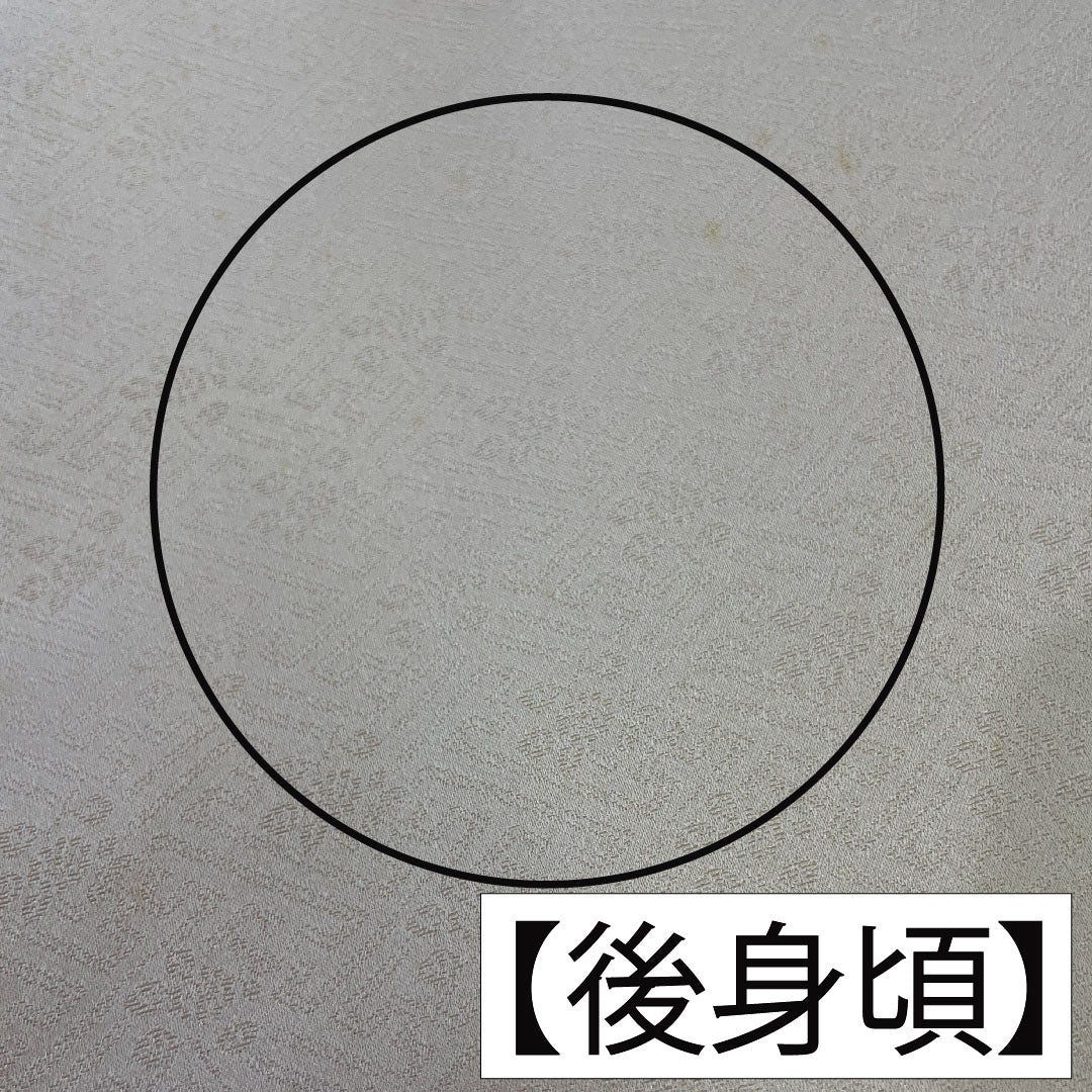 小紋 正絹 身丈162cm 裄丈64cm 袷 薄肉色（うすにくいろ） 京友禅 刺繍 Bランク クリーム系 1115004204415