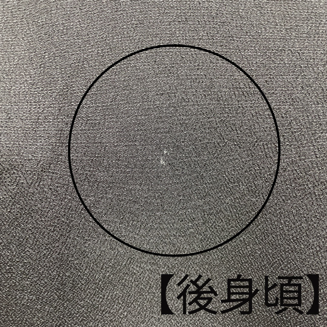 Black Tomesode, Length 155cm, Sleeve Length 61.5cm, Awase, Kyo-Yuzen, Auspicious Pattern, Circle with Sword and Clover, Pure Silk, A Rank, Five Crests, Black, 1111000913310