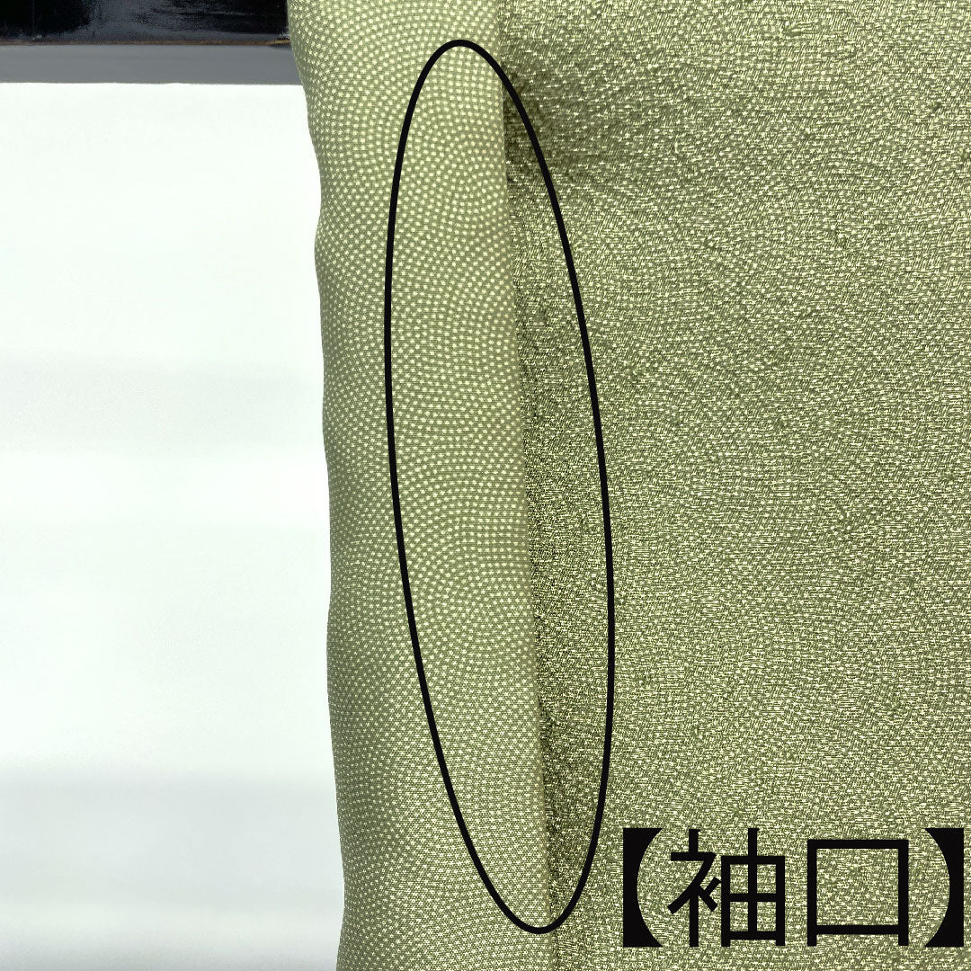 Komon Length 153.5cm Sleeve length 62cm Awase Rikyu color Edo komon Artist's work Shark Pure silk A rank Green 1115003443219