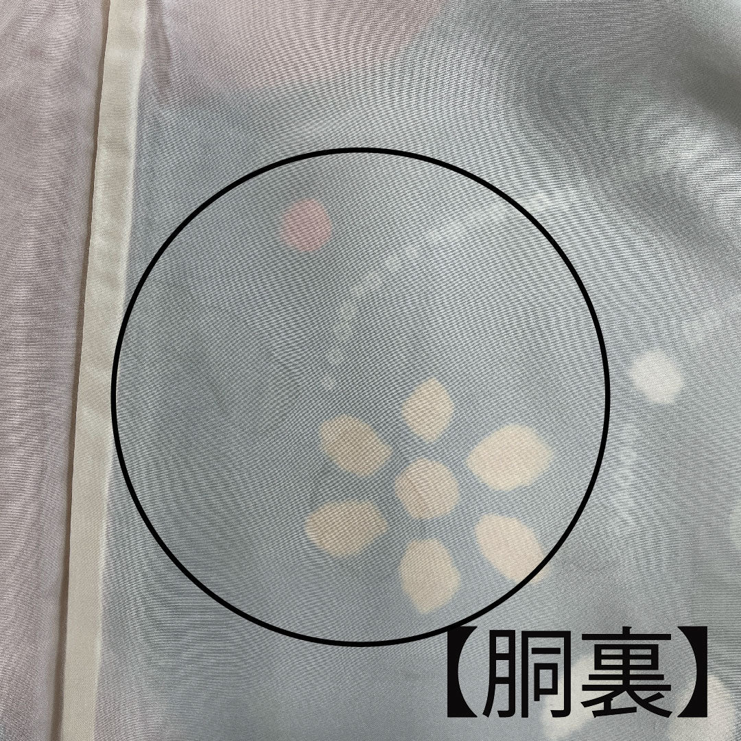 小紋 身丈157cm 裄丈64cm 袷  天鵞絨色 絞り 抽象模様  正絹 Aランク 緑系 1115002963319