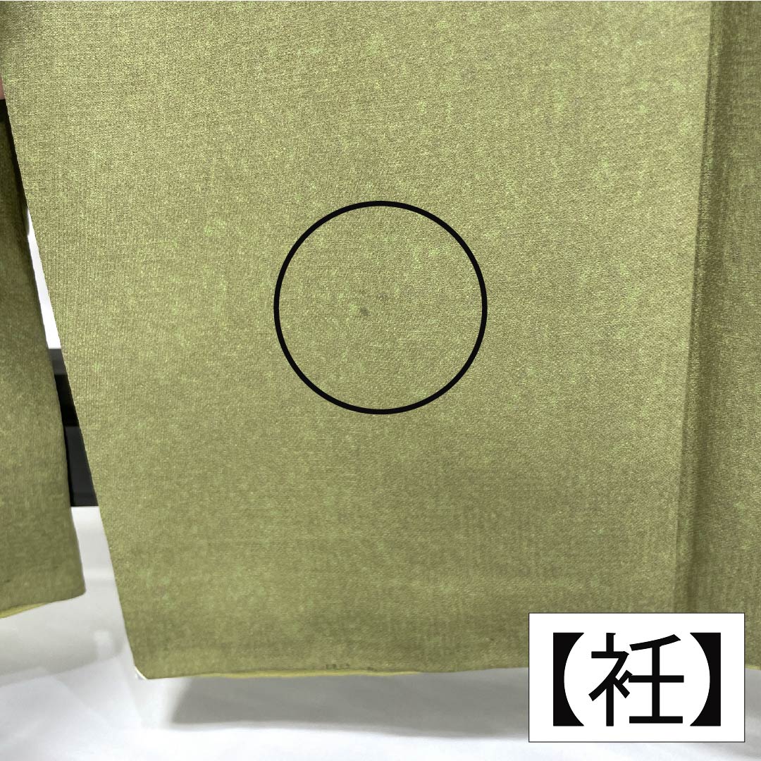 小紋 正絹 Aランク 身丈155cm 裄丈68cm 袷 利休生壁色（りきゅうなまかべいろ） 京野菜 緑系 1115007063319