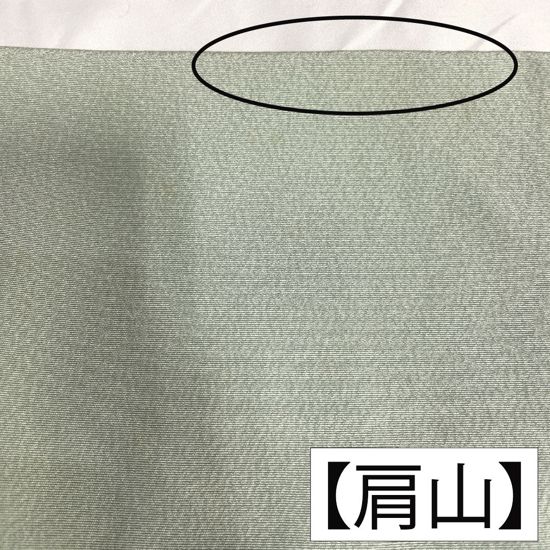 訪問着 正絹 袷 身丈153cm 裄丈65.5cm 秘色（ひそく） 京友禅 桜 椿 菊 スーパーガード加工 Aランク 水色系 1112005503224