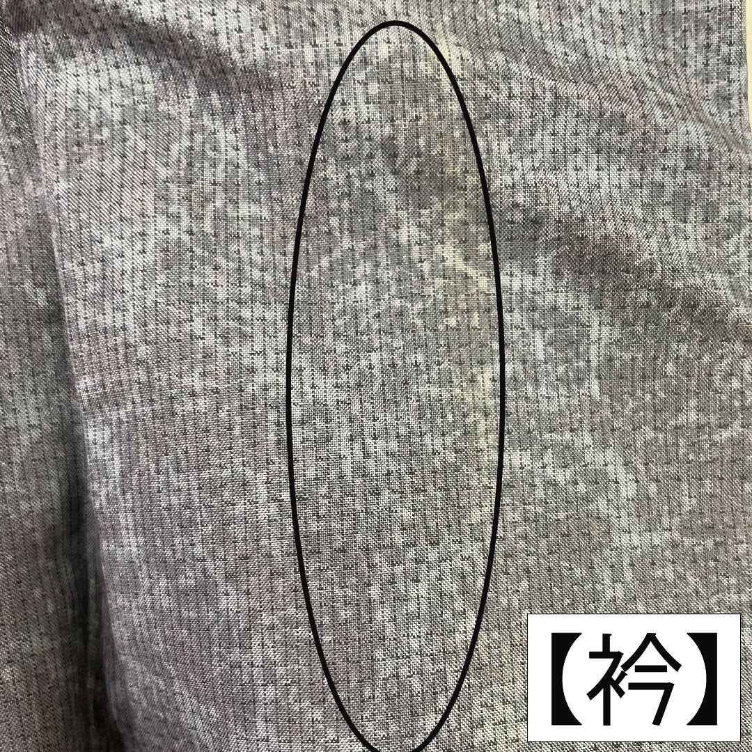 Homongi, pure silk, lined, length 161cm, sleeve length 63cm, grayish blue, Oshima Tsumugi, floral pattern, artist's work, A rank, gray, 1112004013422