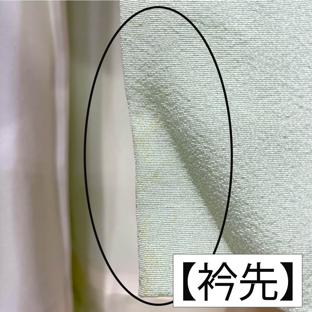 Visiting Kimono, Pure Silk, Grade B, Lined, Length 165cm, Sleeve Length 65.5cm, Light Green, Floral Design, Artist: Shuichi, Included Basting Thread, Green, Product Number: 1112006974519