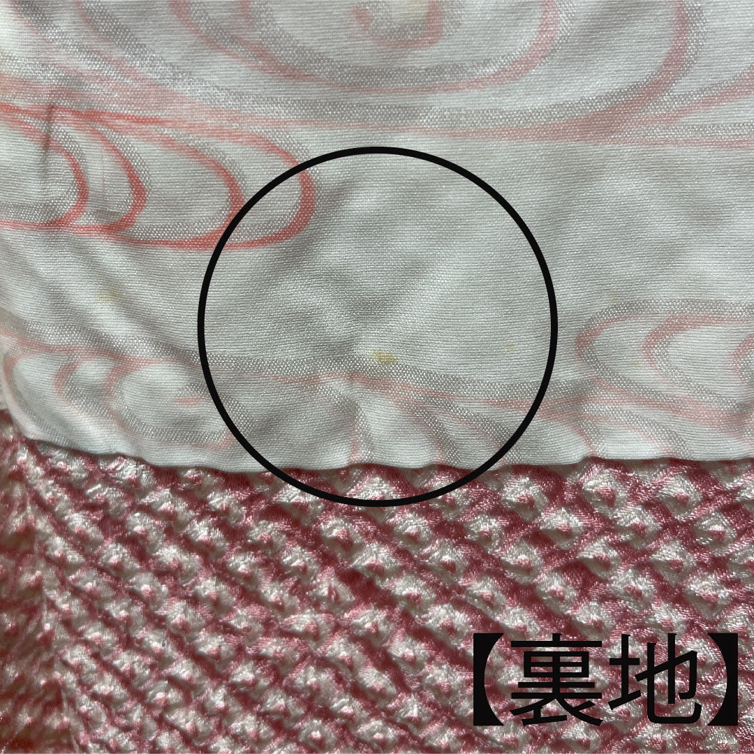 羽織 正絹 身丈80.5cm 裄丈64cm  桃色 総絞り 辻ヶ花 Aランク 袷 ピンク系 1117000703913