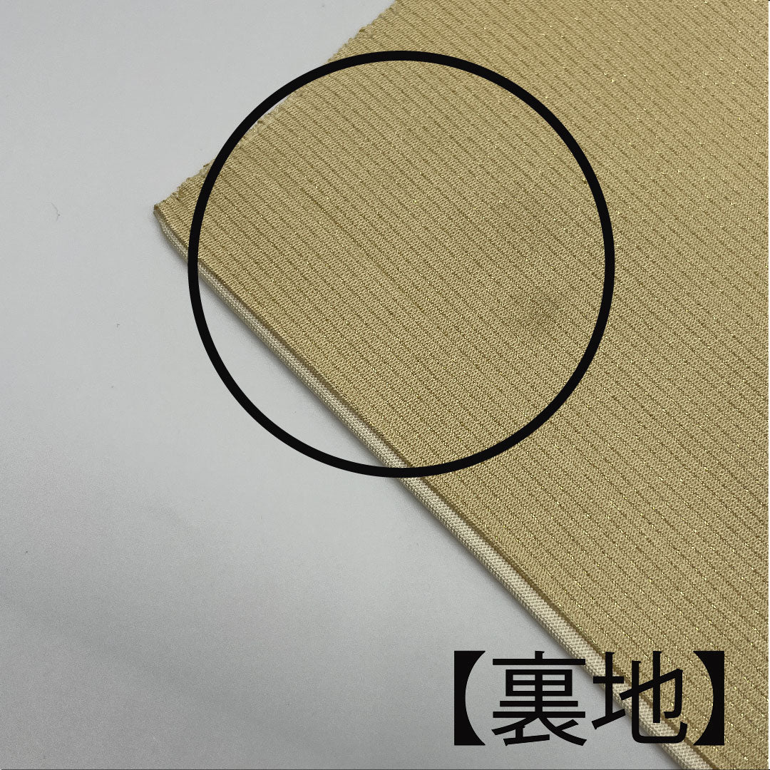 袋帯 雲取り 箔 帯丈450cm 正絹 Aランク ポイント柄 フォーマル クリーム系 1123003743315