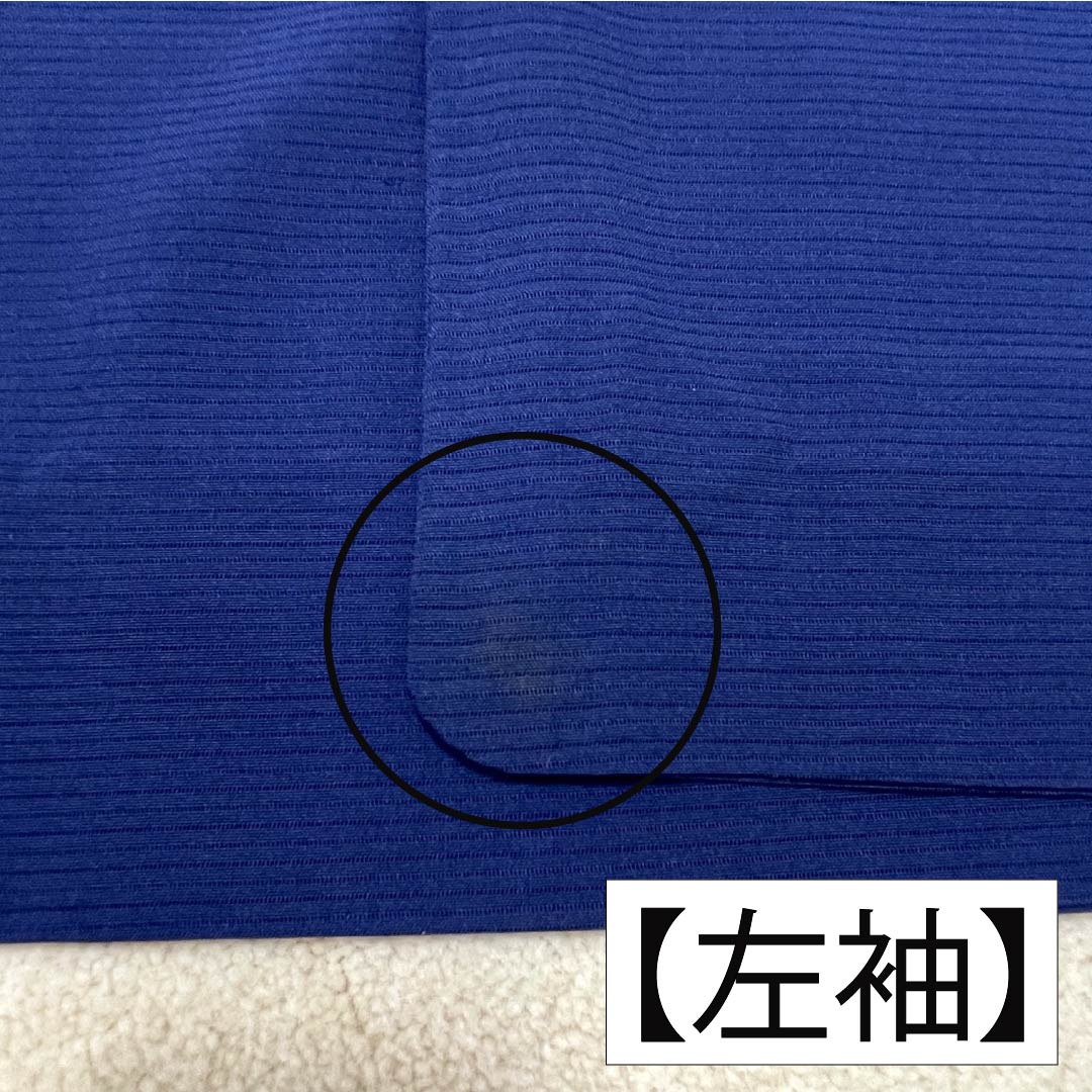 夏物 正絹 色無地 Aランク 身丈153.5cm 裄丈65cm 紺色（こんいろ） 素無地 丸に五三桐 一つ紋 絽 紺系 1132003493217