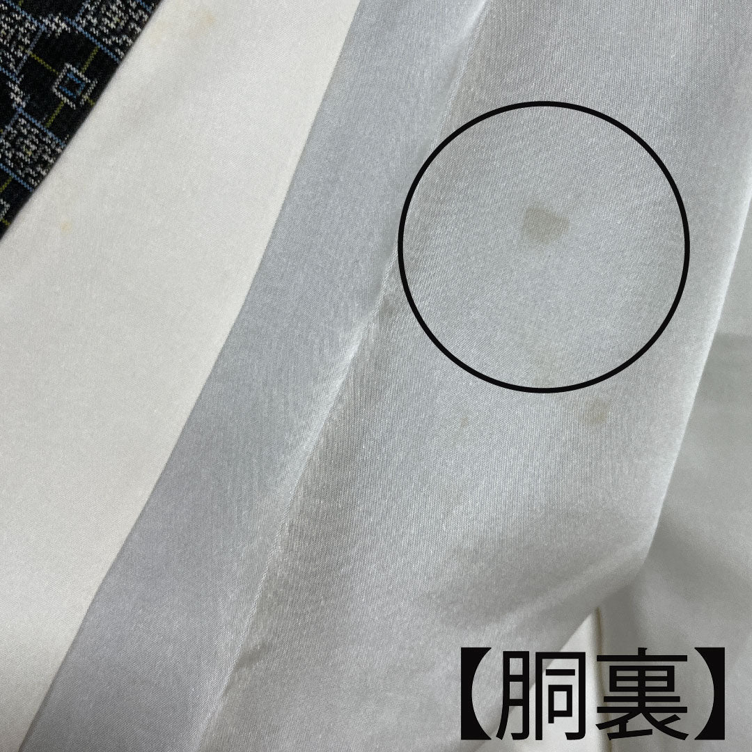 Murayama Oshima Length 148cm Sleeve length 62.5cm Geometric pattern Pure silk A rank Awase Black 1116001953110