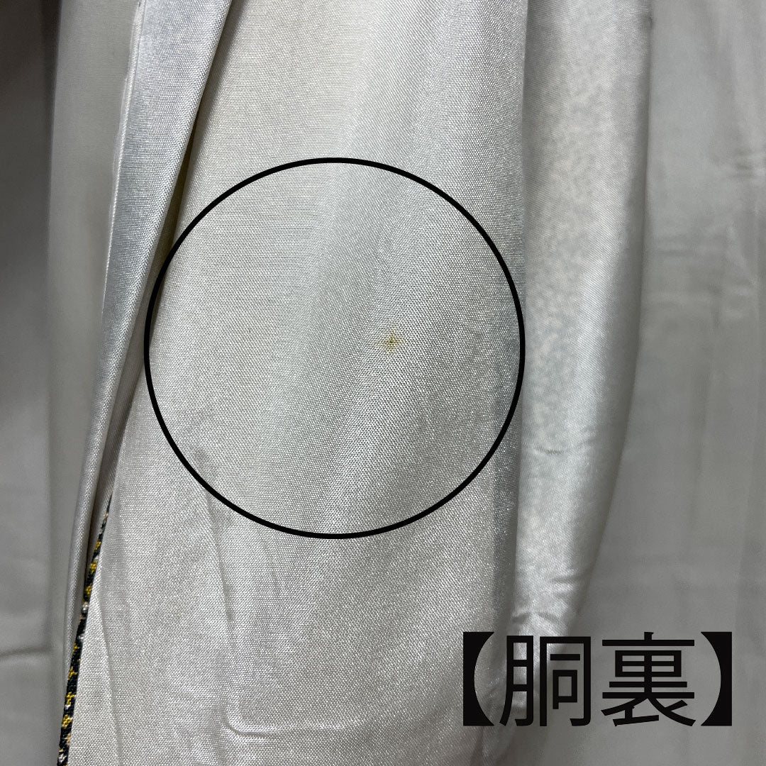小紋 身丈158.5cm 裄丈64cm 袷  苦色 草花模様  正絹 Aランク 茶系 1115002723314