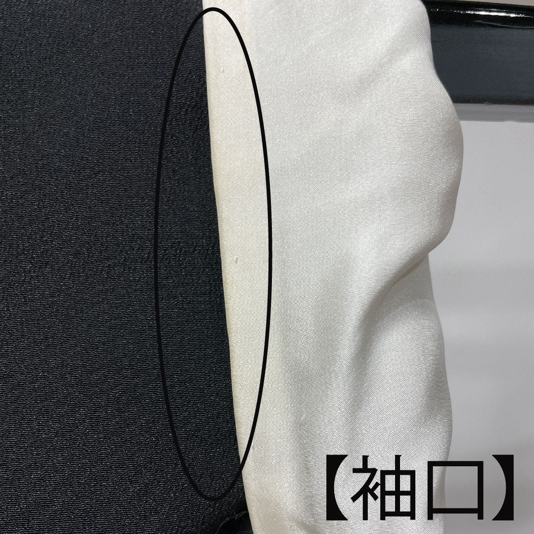 Black formal kimono, length 147.5cm, sleeve length 60cm, lined, Kyoto Yuzen, Imperial carriage, circle with three oak leaves, pure silk, A rank, five crests, black, 1111000863110
