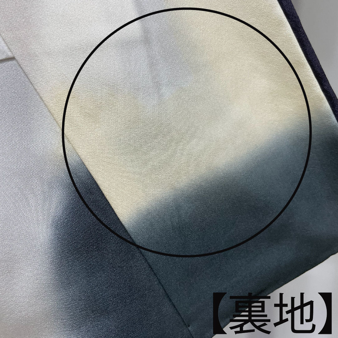 Homongi, pure silk, lined, length 159.5cm, sleeve length 68.5cm, deep purple, Rakuraku Studio, Sakura, A rank, purple, 1112003793320