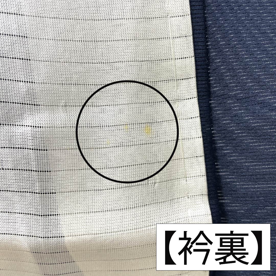 夏物 正絹 色無地 Aランク 身丈159.5cm 裄丈64.5cm 濃紺色（のうこんいろ） 草花模様 紋紗 紗 紺系 1132003723318