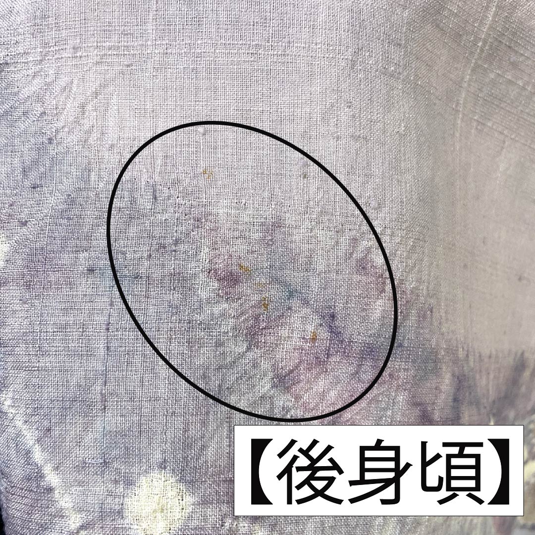 訪問着 正絹 Bランク 単衣 身丈165.5cm 裄丈64.5cm 白藤色（しらふじいろ） 紬地 絞り 作家物 辻ヶ花 紫系 1112007554520