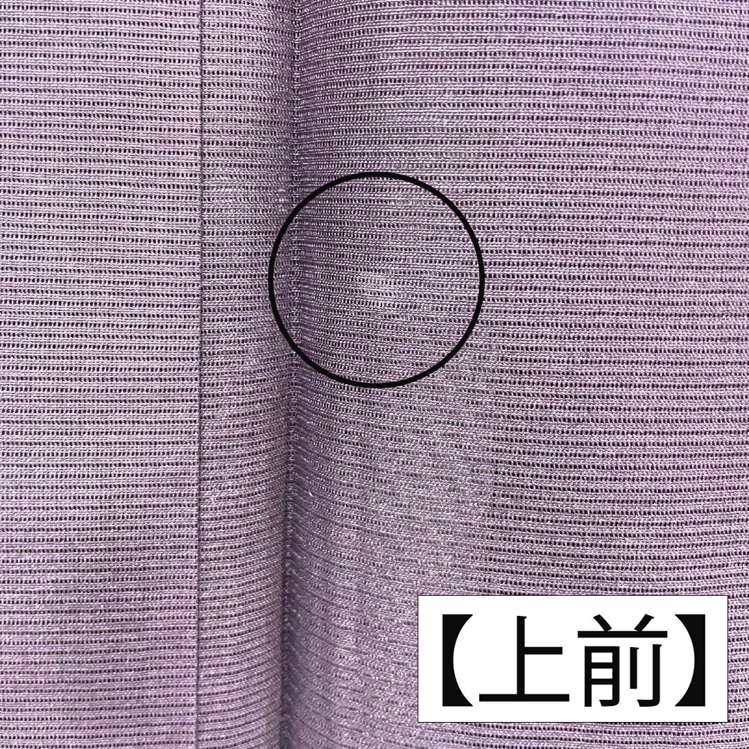 夏物 正絹 色無地 Aランク 身丈160.5cm 裄丈62.5cm 紫烏色（しうしょく） 木の葉 絽 紫系 1132004753420