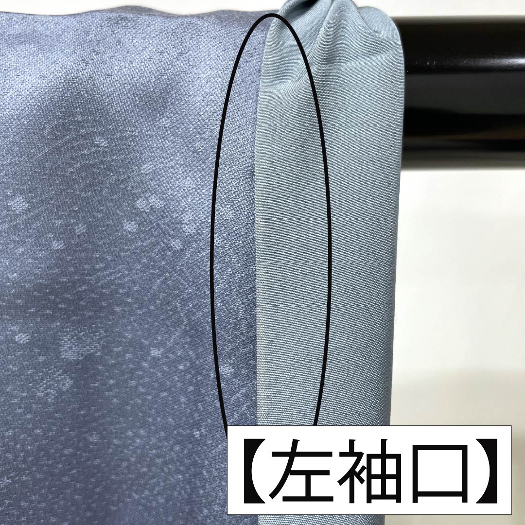 訪問着 正絹 Bランク 袷 身丈164.5cm 裄丈64cm 勿忘草色（わすれなぐさいろ） 付下げ 和田光正 金彩友禅 流水 草木 青系 1112007784417