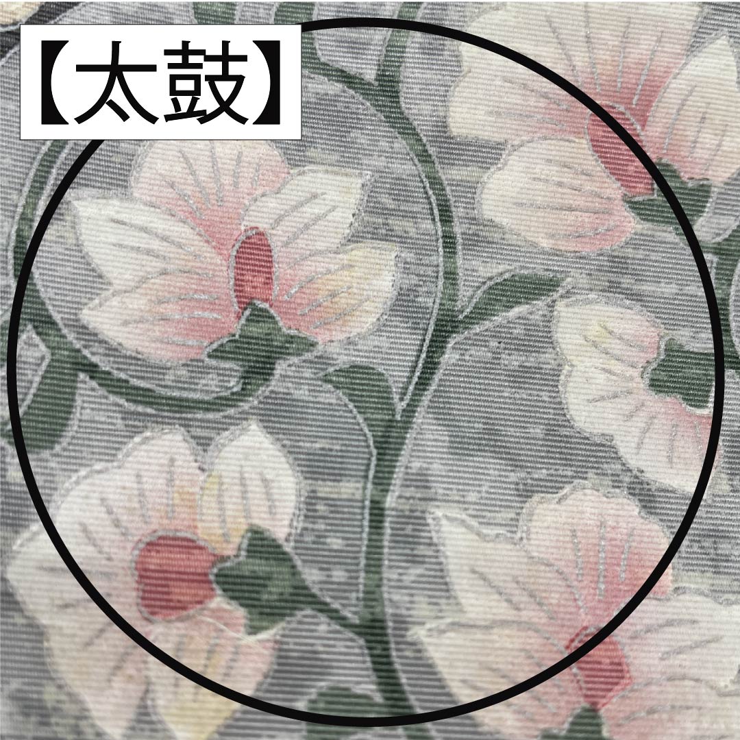 Nagoya Obi, Polyester, Grade B, Karahana Dyed Obi, Length 368cm, Pointed Pattern, Casual, White, 1124010854311, Nagoya Style