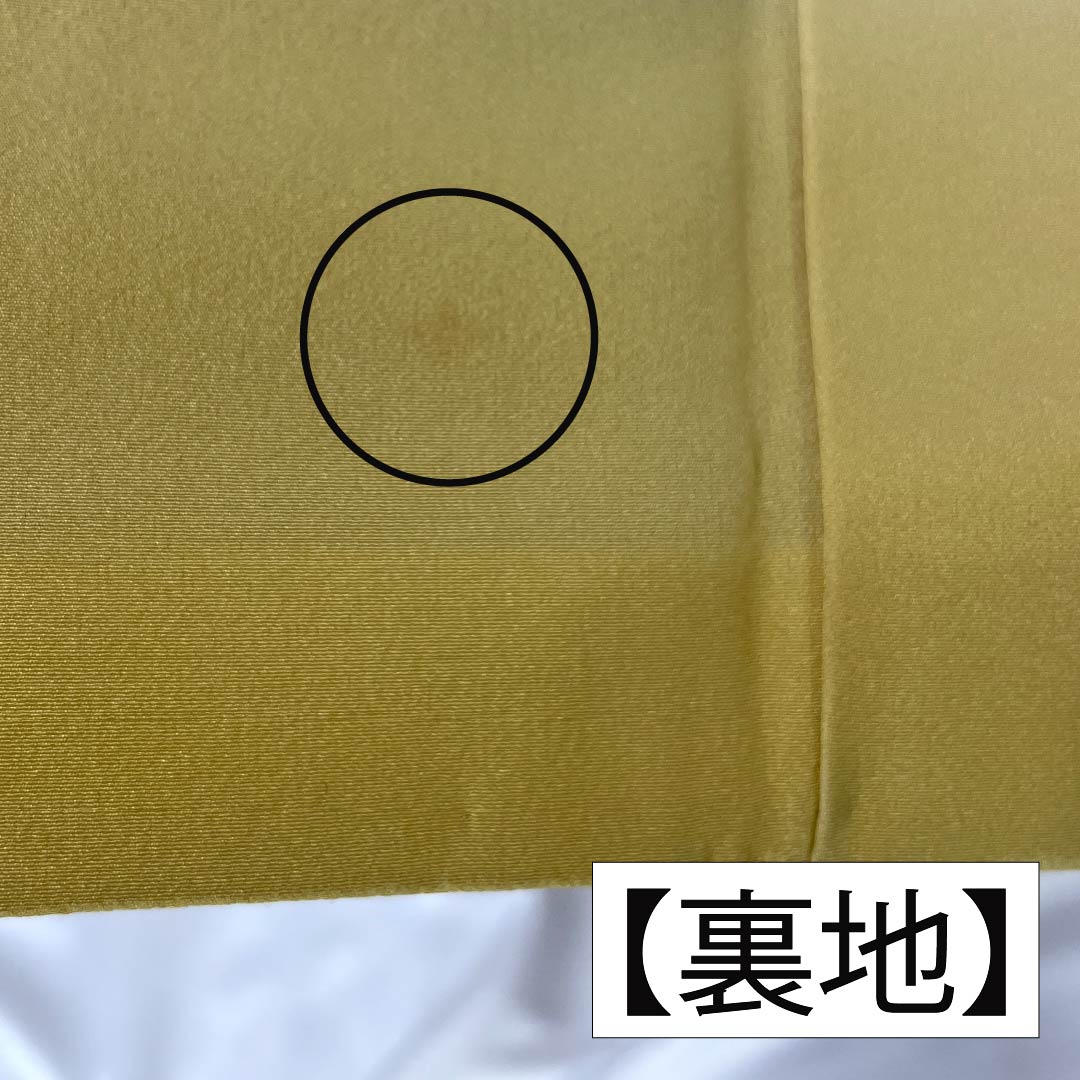 小紋 正絹 Aランク 身丈163.5cm 裄丈64.5cm 袷 金茶色（きんちゃいろ） 京紅型 短冊 紬地 橙系 1115006363426