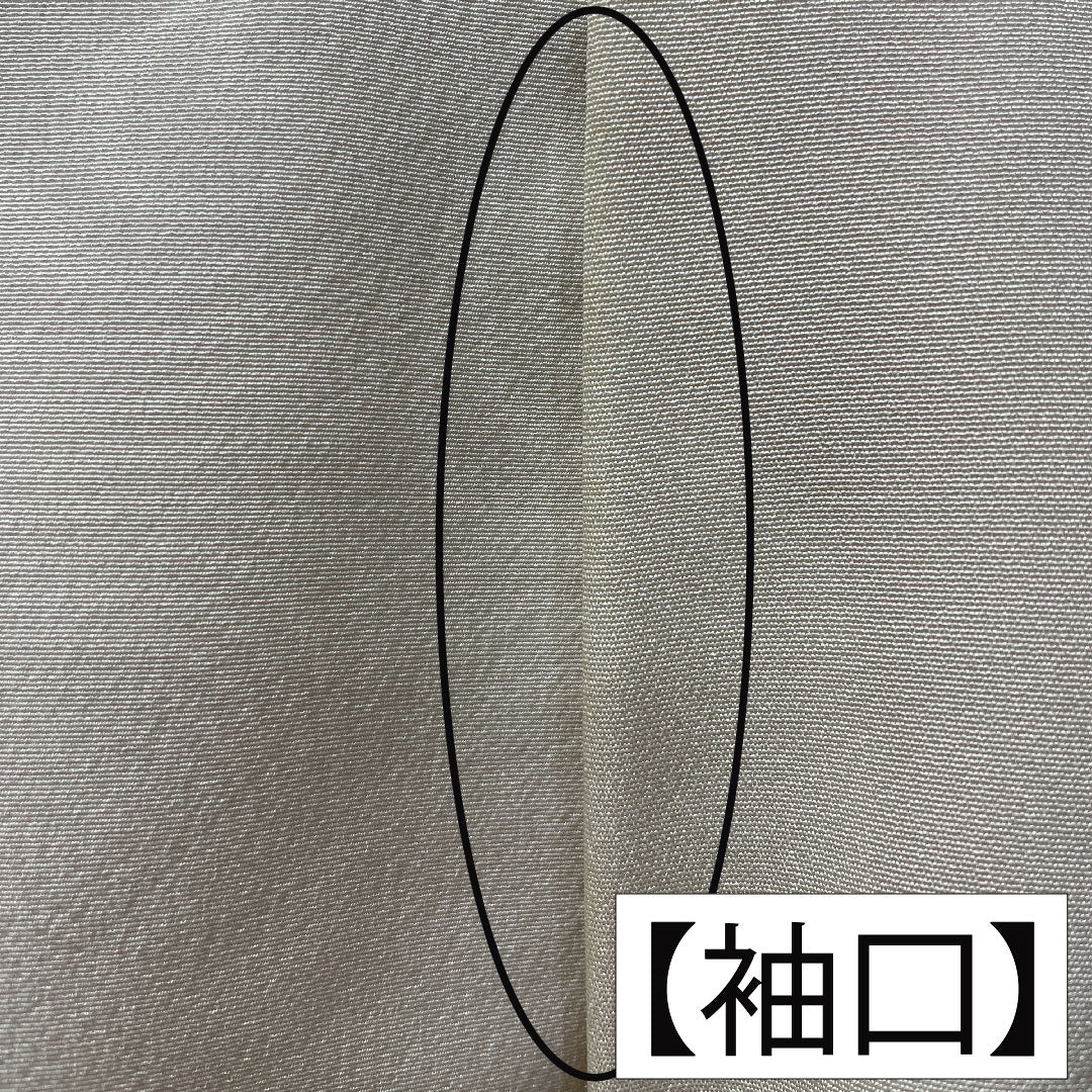 Colored Tomesode, pure silk, length 163cm, sleeve length 64cm, lined, white neri-iro (white paste color), Kyoto Yuzen embroidery, historical figures and landscape pattern, one crest, three oak leaves, pearl tone finish, A rank, beige, 1111001493425