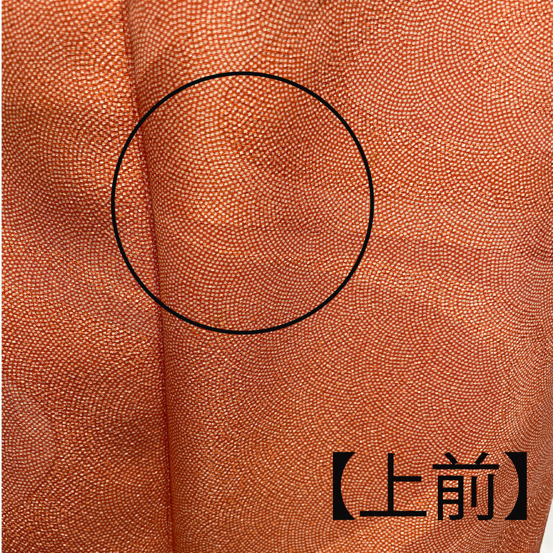 小紋 身丈148cm 裄丈60cm 袷  江戸小紋 流水 鮫 人参色  正絹 Cランク 朱系 1115002145116