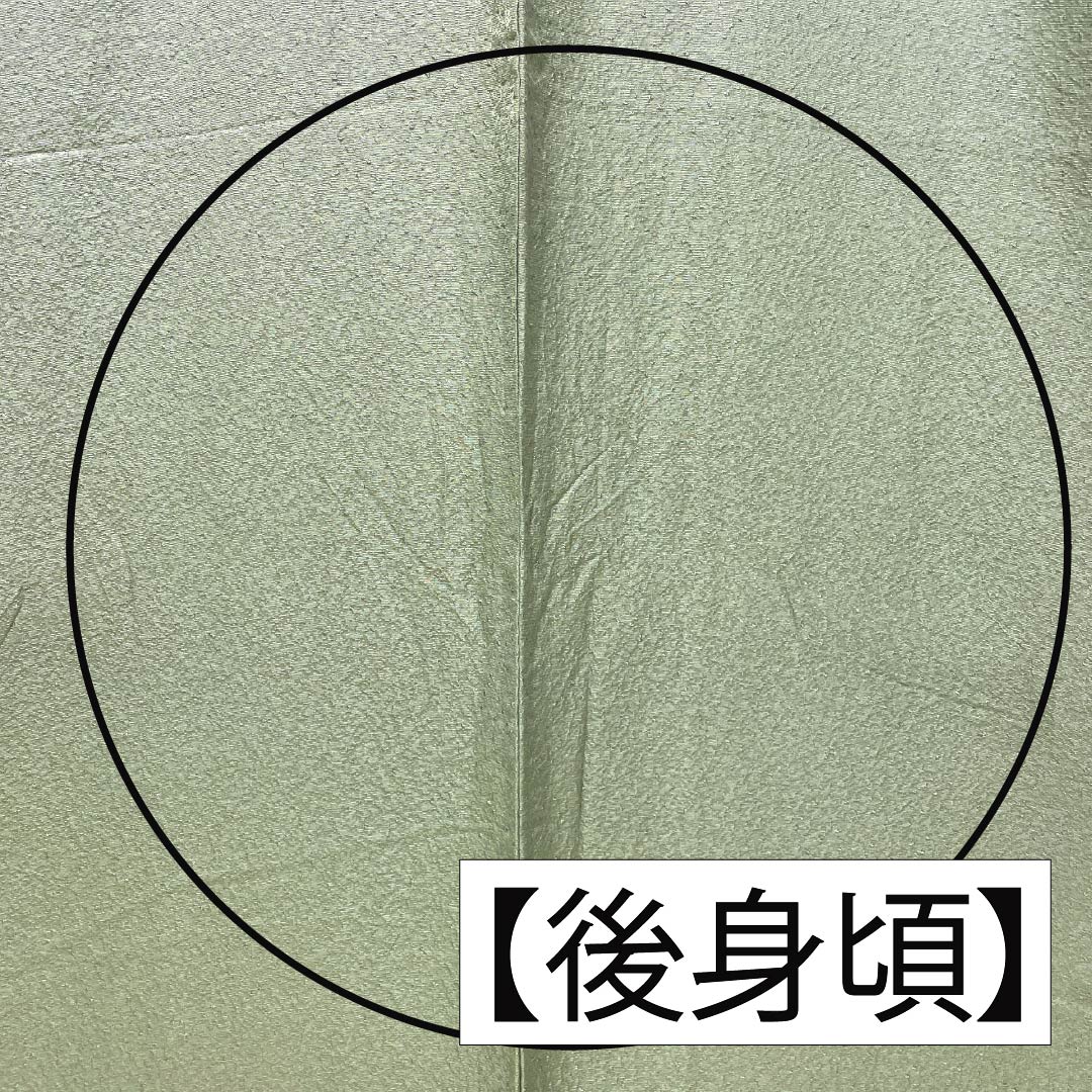 色無地 正絹 Bランク 身丈154cm 裄丈65cm 裏葉色（うらはいろ） 単衣 緑系 1114002374219