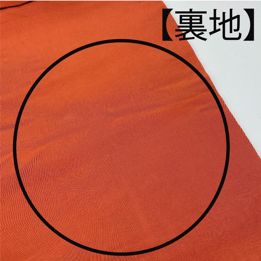名古屋帯 紅鳶色 蝶 草花模様 帯丈349.5cm 正絹 Bランク 全通 カジュアル 朱系 1124003024316  名古屋仕立て