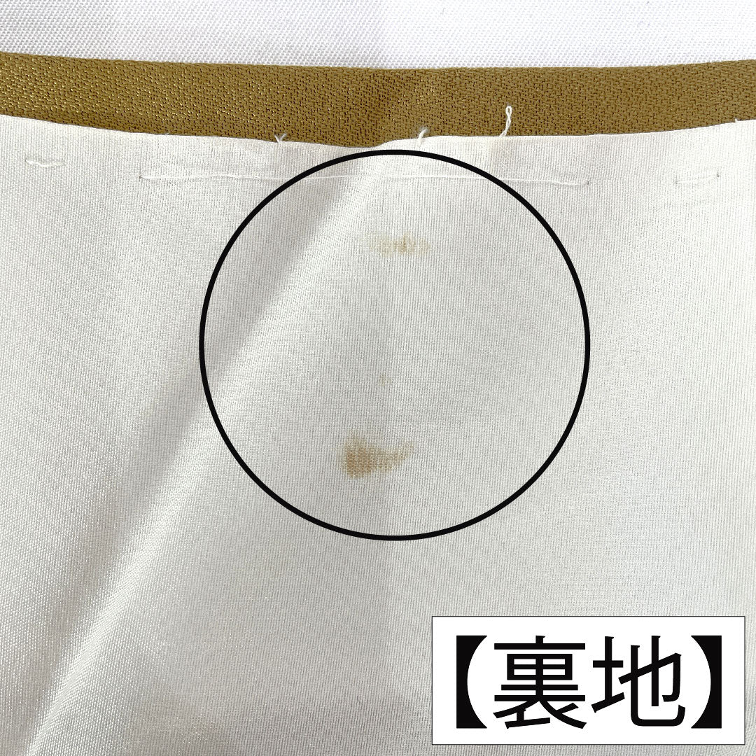 訪問着 正絹 袷 身丈163.5cm 裄丈63.5cm 黄土色（おうどいろ） 京友禅 草花模様 Aランク 黄系 1112005683423