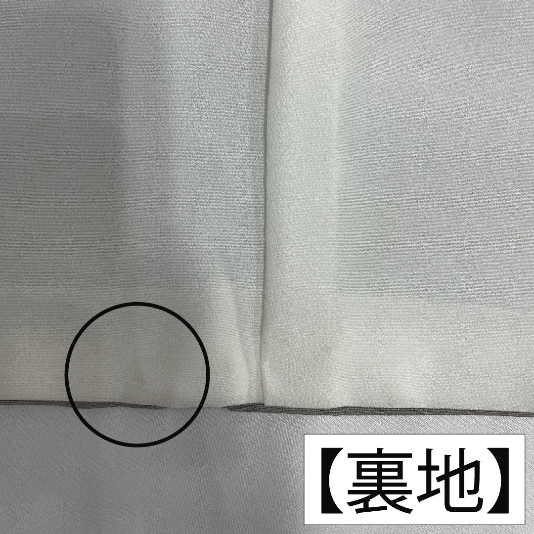 Colored Tomesode, pure silk, length 161cm, sleeve length 63cm, lined, light gray, Kyoto Yuzen, wave, sailboat, one crest, five-three paulownia, Queen pearl finish, A rank, gray, 1111001433422