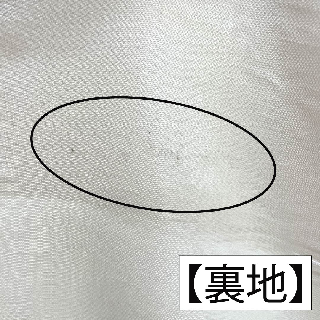 Visiting Kimono, Pure Silk, A-Rank, Lined, Length 161cm, Sleeve Length 66cm, Light Color (Usunikuiro), Single Crest, Shade-Arise Wisteria, Embroidered Landscape, Tsukesage, Orange, Product Number: 1112007143426