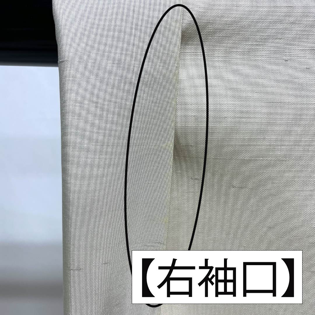 訪問着 正絹 Bランク 袷 身丈161.5cm 裄丈63.5cm 灰白色（かいはくしょく） 牛首紬 抽象模様 純一郎 作家物 しつけ糸付き グレー系 1112006994422