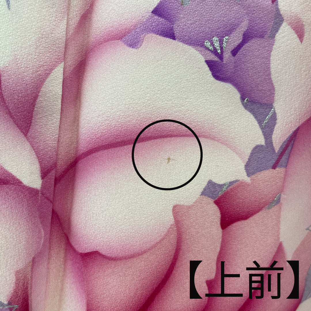 振袖 身丈165.5cm 裄丈64cm 袷  京友禅 花模様 正絹 Aランク ピンク系 1113000563513
